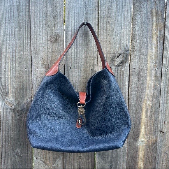 Dooney & Bourke Pebble Grain Belvedere Logo Lock Hobo Shoulder - Picture 1 of 15